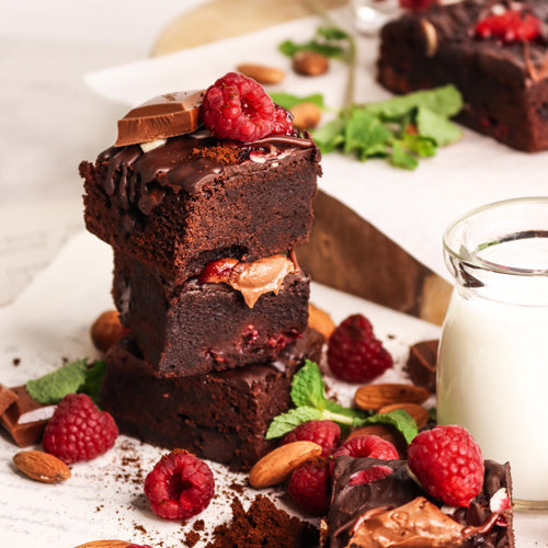 Chocolate Glazed Raspberry Brownie Bites