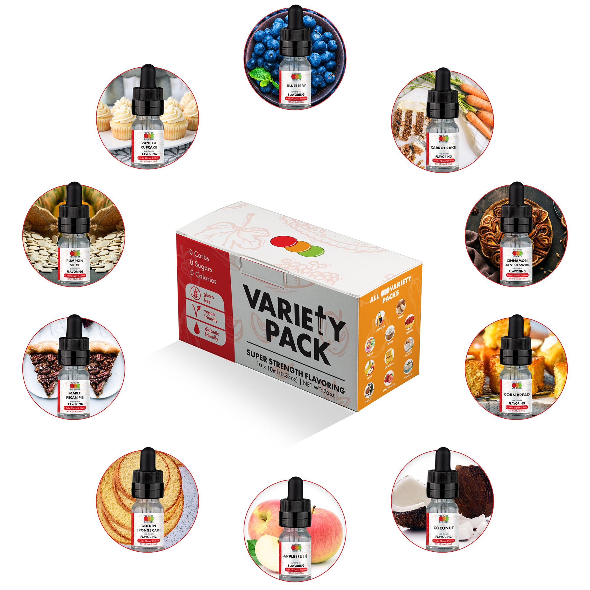 ORIGINAL - Variety 10 Pack - Flavored Liquid Concentrates